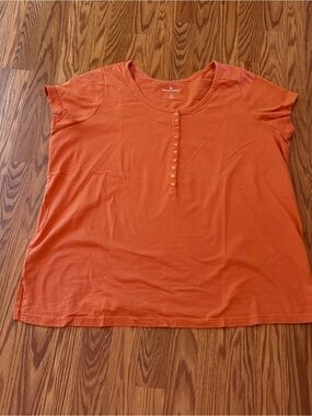 Woman Within Women’s 1X 22/24 Orange Cotton Pullover Shirt